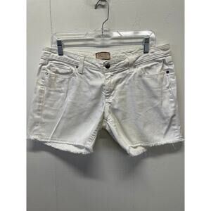Paige Women's White Denim Shorts Size 27 Raw Hem